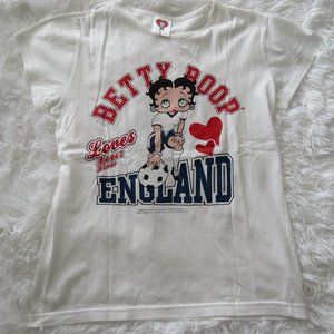Vintage Betty Boop England Graphic Tee - Size 14
